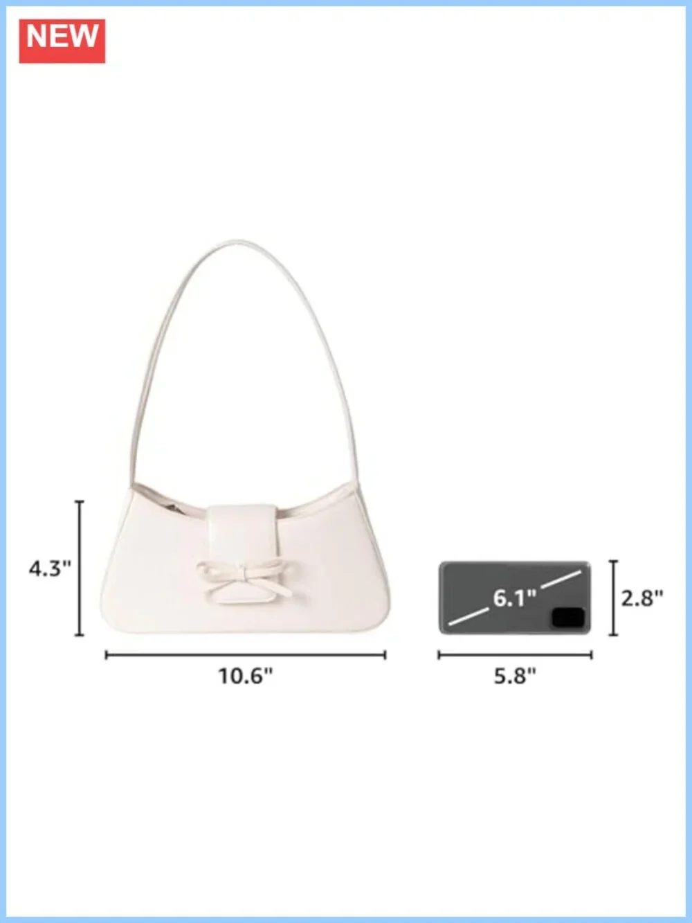 PU Leather Hobo Shoulder Bag Bow Detail Y2K Purse